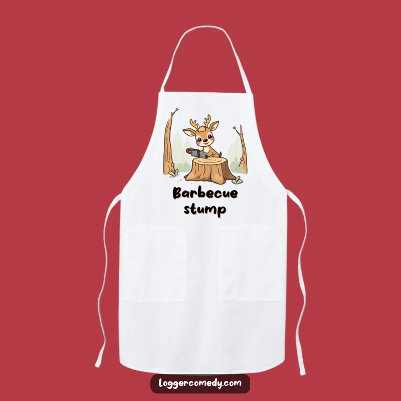 Funny Smiling Deer Saw Apron - Kitchen Humor Gift for Gardeners!