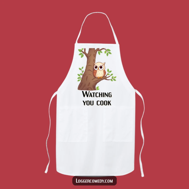 Funny Shy Owl Apron: Cute Kitchen Companion, Hilarious Cooking Accessory, Perfect Funny Gift