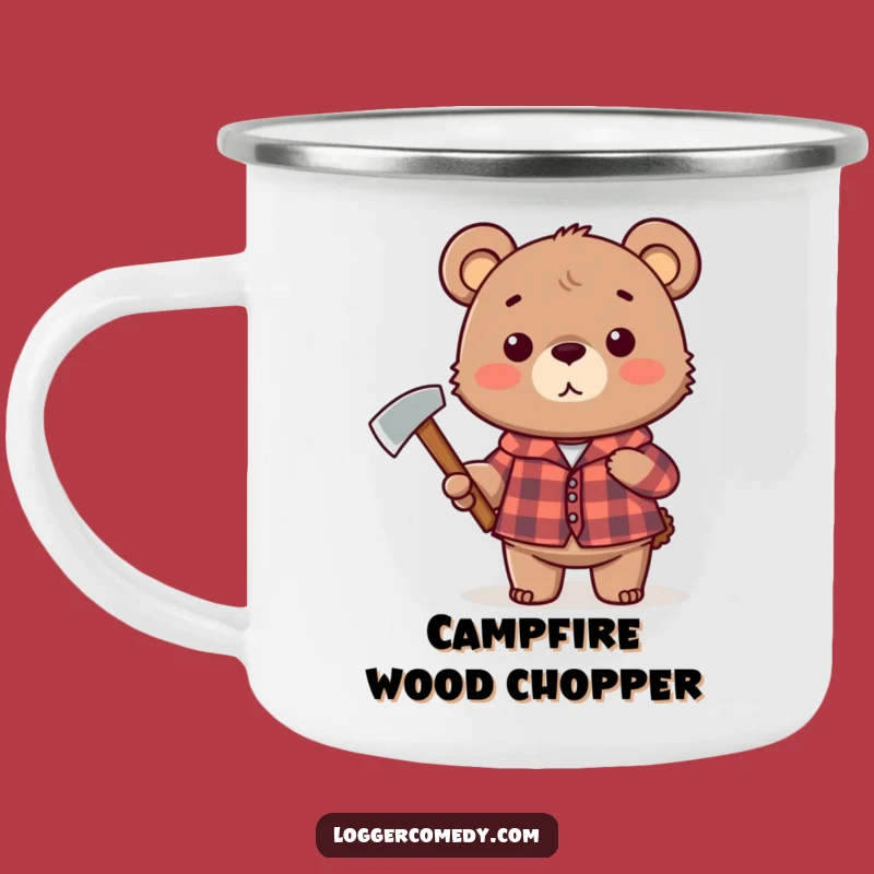 Funny Plaid Bear Axe Camping Mug - Outdoor Humor Gift for Adventurers!