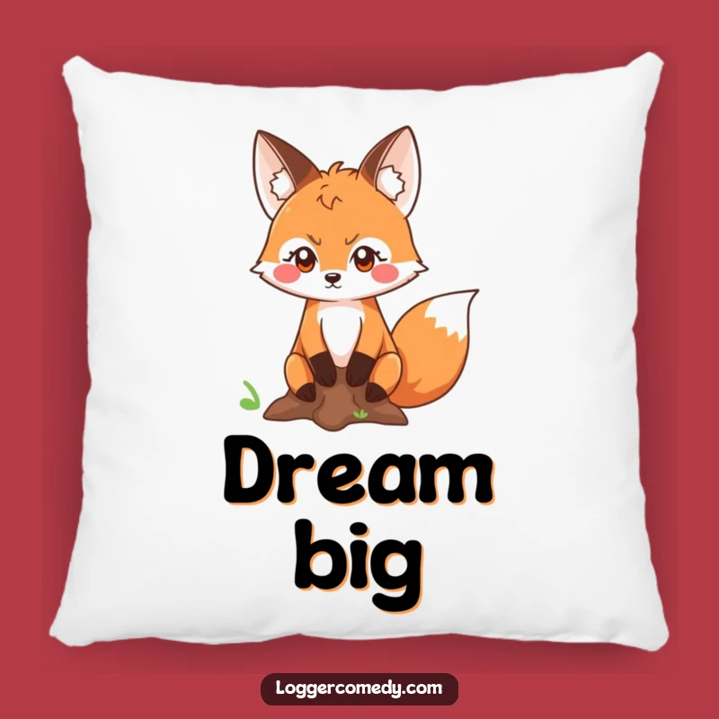 Funny Fox Measuring Pillow: Cozy Woodsman Cushion, Humorous Funny Gift!