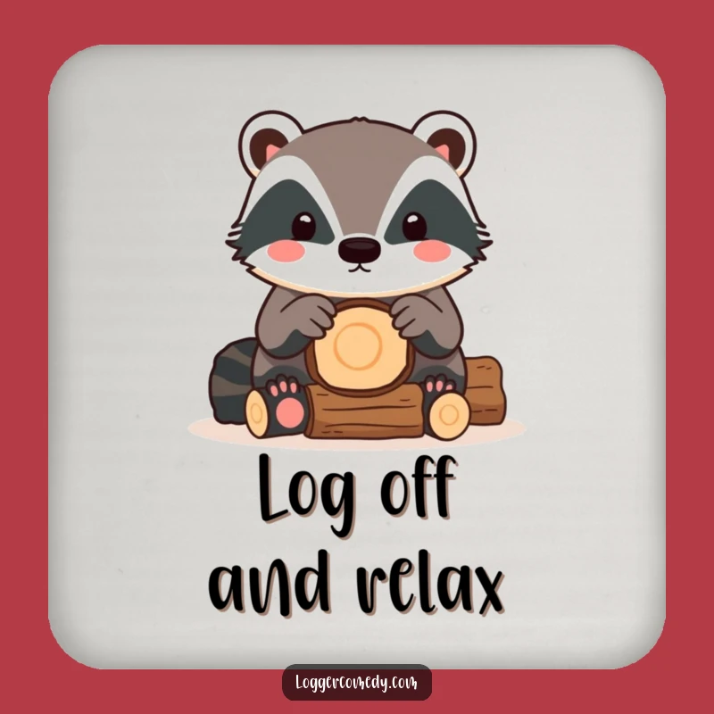 Funny Kawaii Badger Drink Coaster: Cute Log Stacking Table Protector Gift