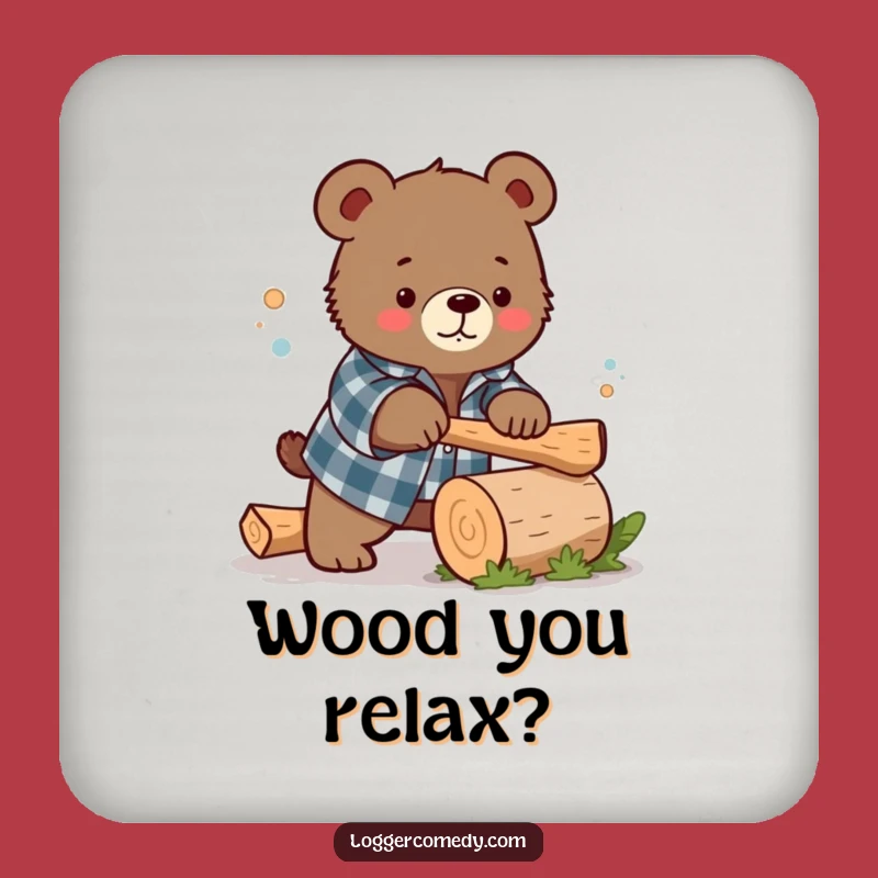 Funny Bear Flannel Coaster Set: Cute Chopping Protect, Humorous Funny Gift!