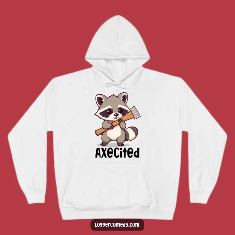 Funny Raccoon Axe Hoodie: Cozy Bandit Apparel, Perfect Funny Gift!