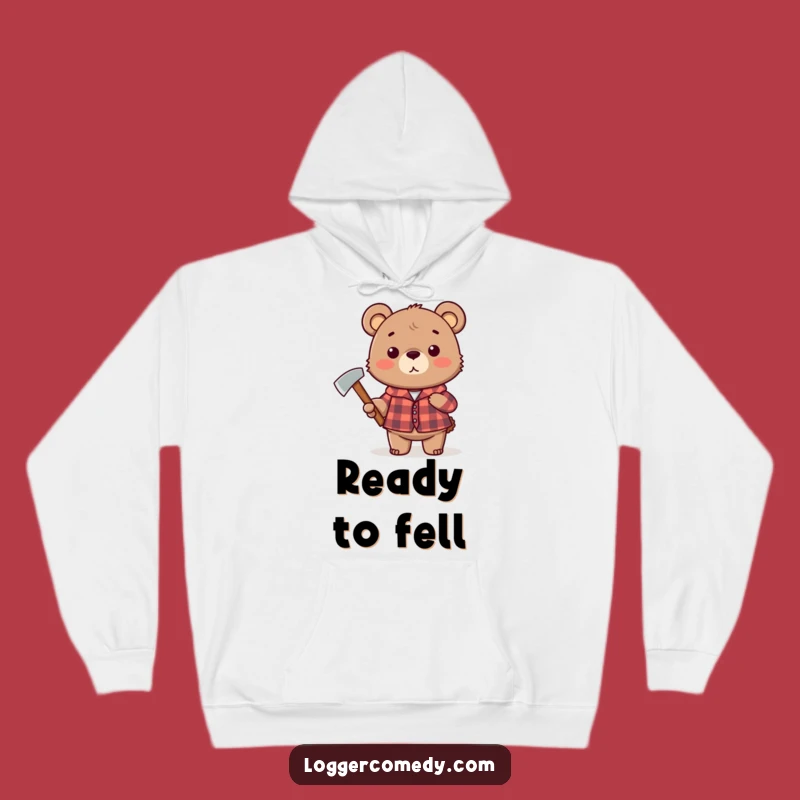 Funny Plaid Bear Axe Hoodie - Cozy Humorous Gift for Campers!