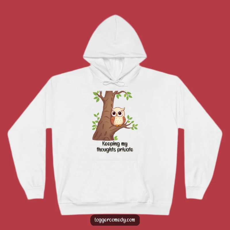 Funny Shy Owl Hoodie: Cozy Woodland Character Wear, Ideal Funny Gift for Introverts