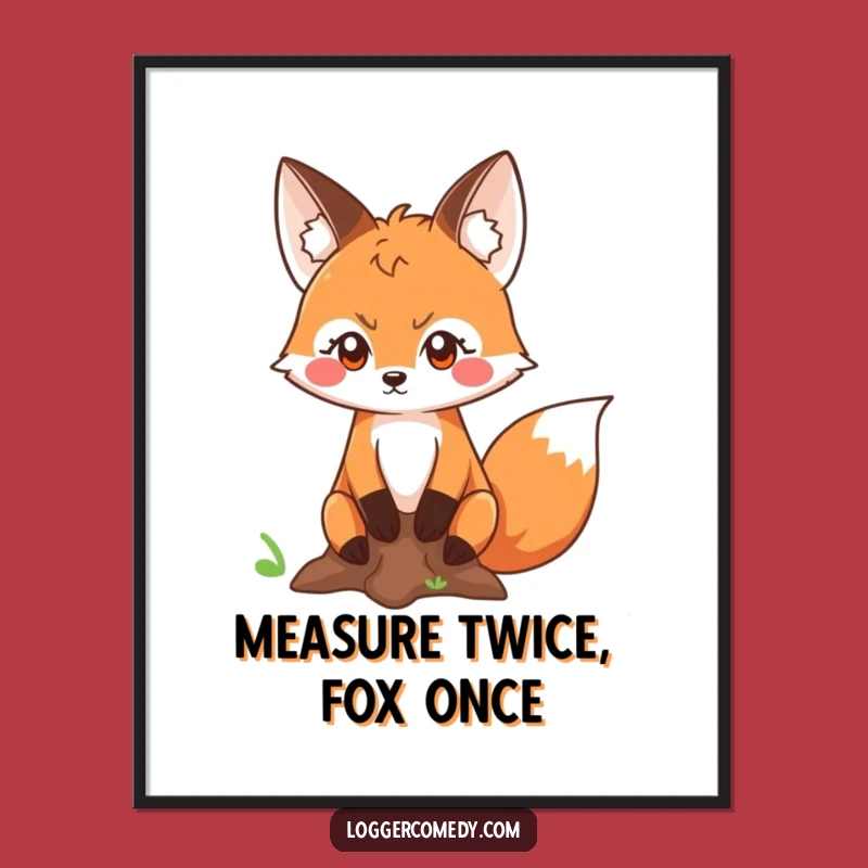 Free Printable Wall Art: Funny Fox Measuring Tree - Clever Decor!