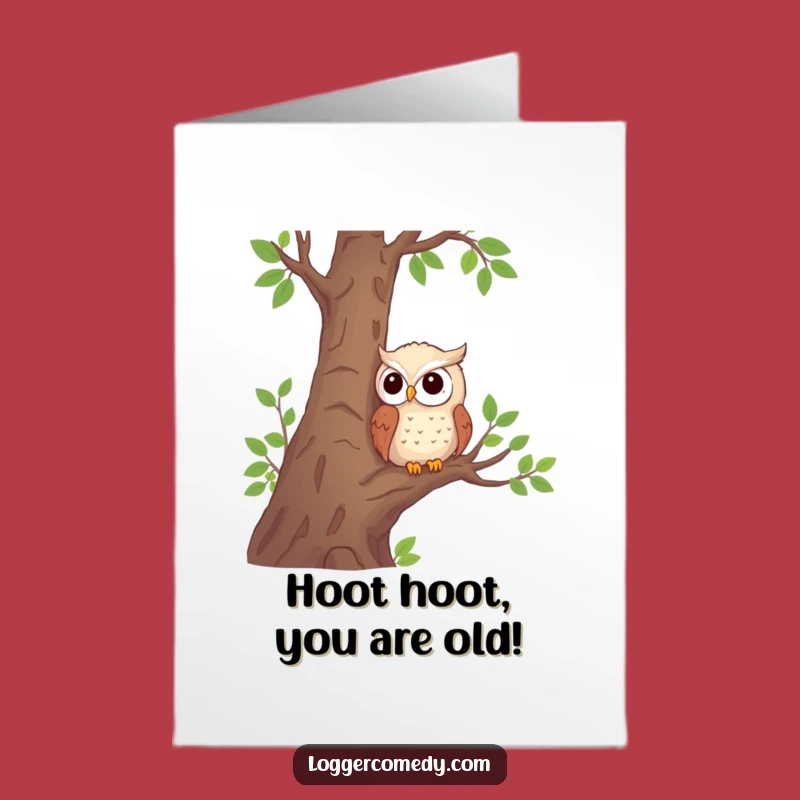 Free Printable Owl Birthday Card: Shy Observer Funny Downloadable Gift for Him or Her