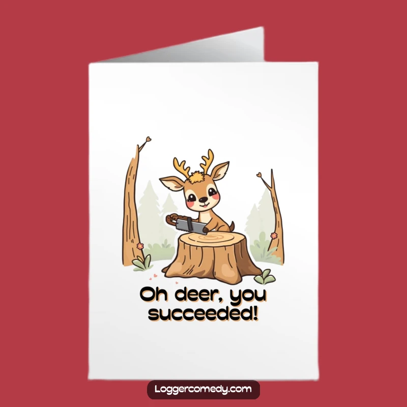 Free Printable Deer Congrats Card: Funny Saw Success DIY Download