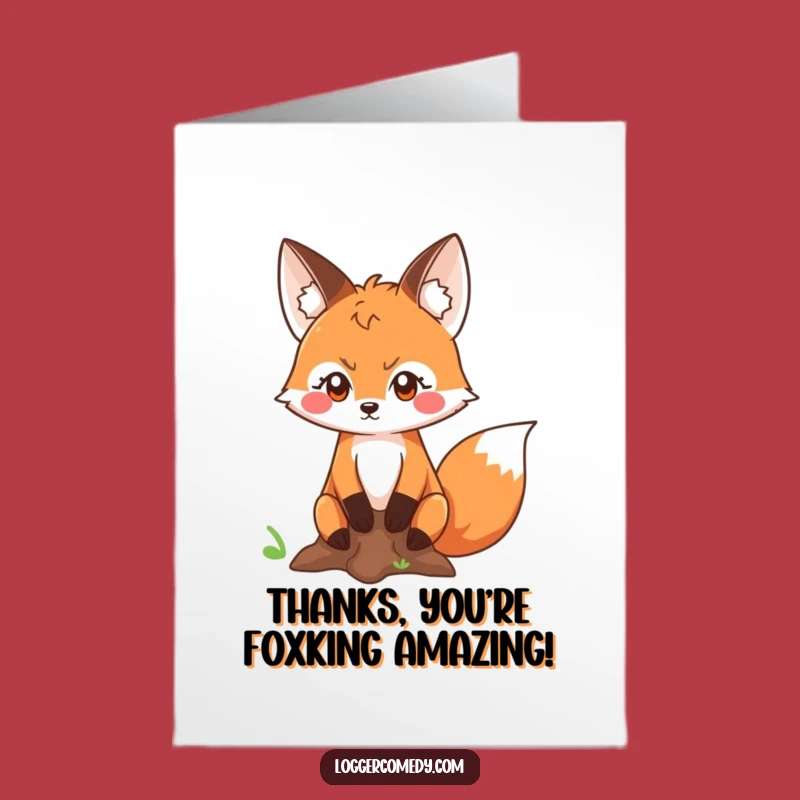 Free Printable Thank You Card: Cute Fox Measuring - Grateful Download!
