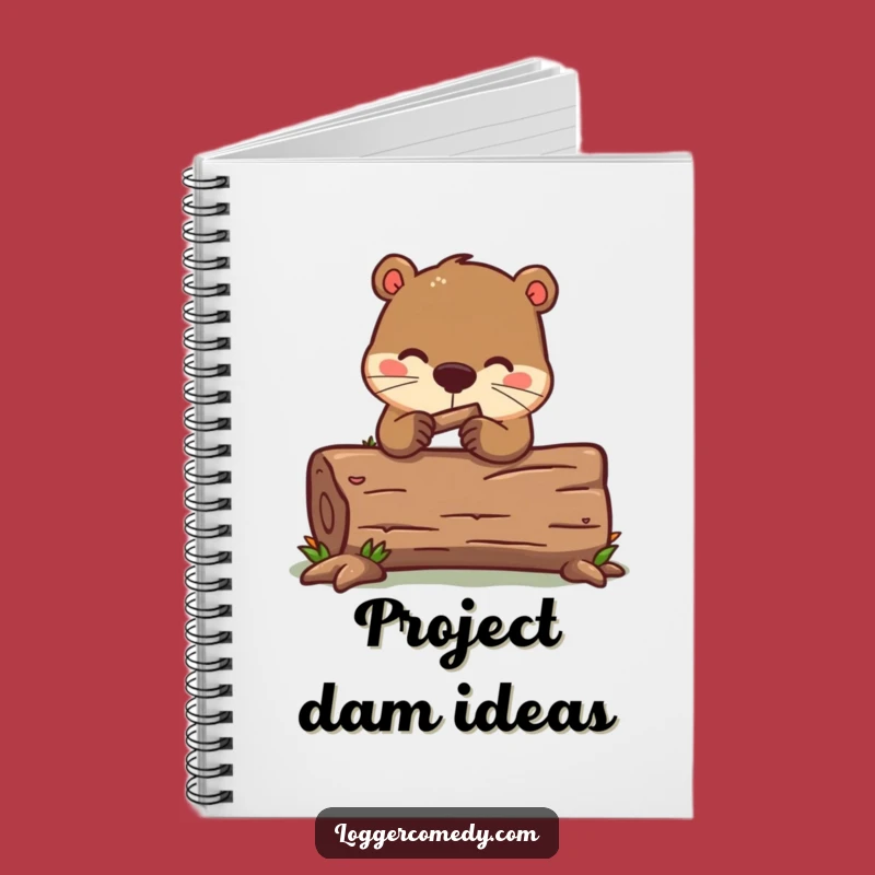 Funny Kawaii Beaver Log Notebook - Journal Your Projects with Humor!