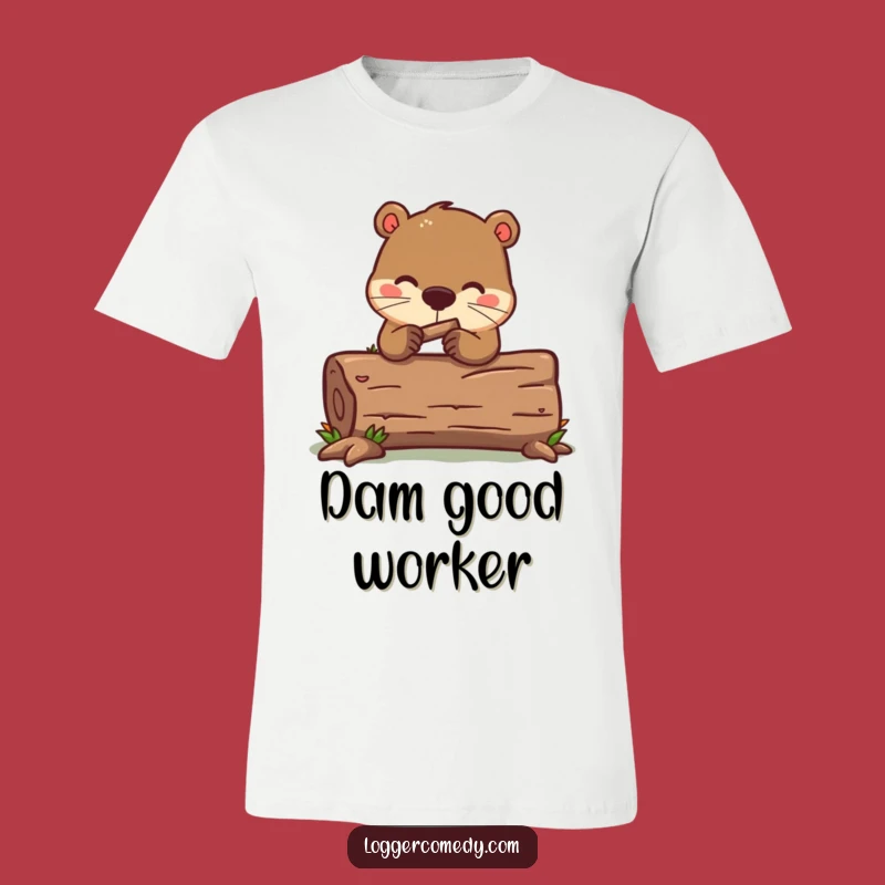 Funny Kawaii Beaver Log T-Shirt - Wearable Humor for Builders!