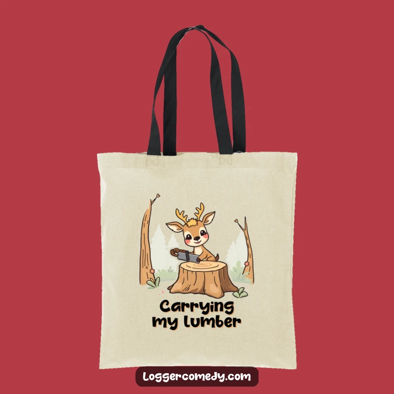Funny Smiling Deer Saw Tote Bag - Carry Your Day with Humor!