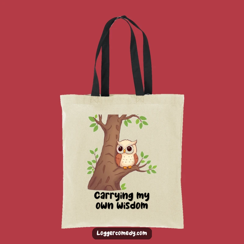 Funny Shy Owl Tote Bag: Cute Woodland Accessory, Perfect Funny Gift for Essentials