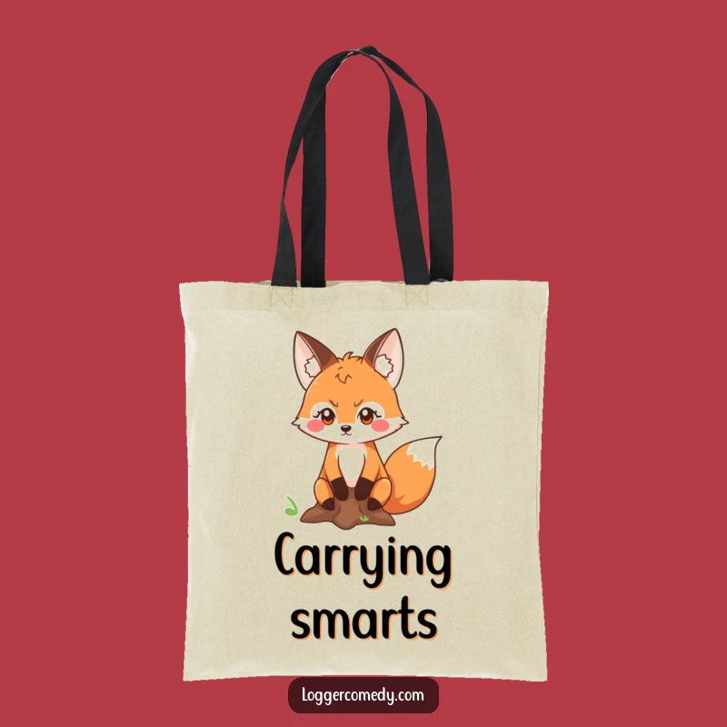Funny Fox Measuring Tote Bag: Determined Explorer Carry-All, Humorous Funny Gift!