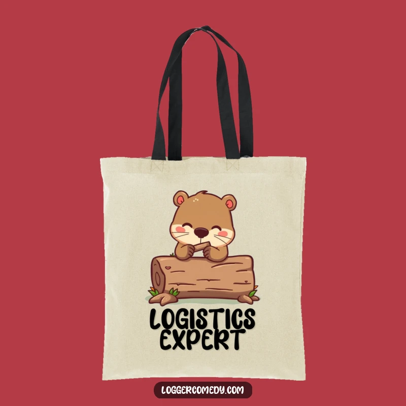 Funny Kawaii Beaver Log Tote Bag - Carry Your Stuff with Humor!